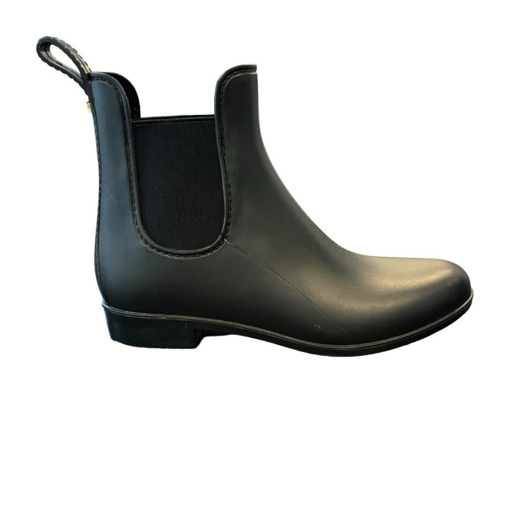 SAM EDELMAN Women's Size 7 TINSLEY Classic Chelsea Matte Black Rain Boots
